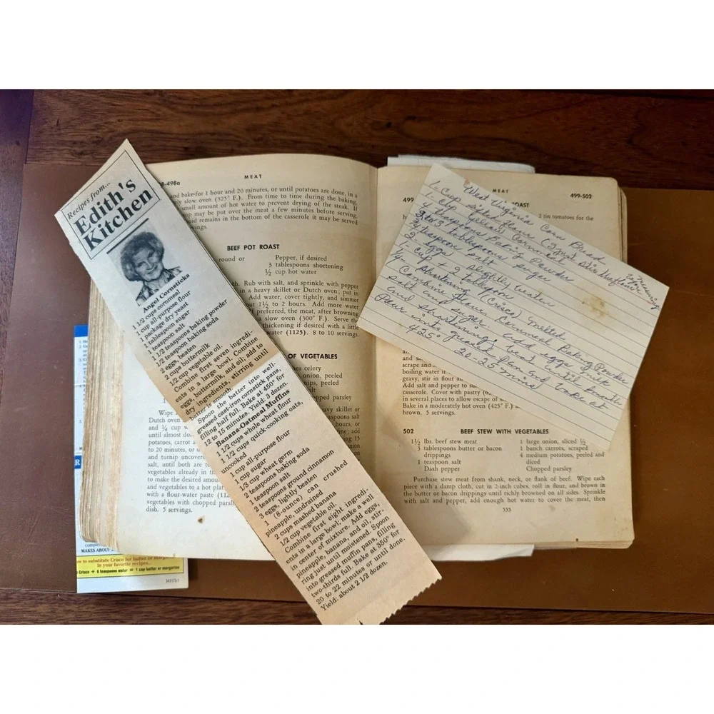 Vintage Ephemera & Recipes Inside The Modern Family Cook Book 1940s Estate Find